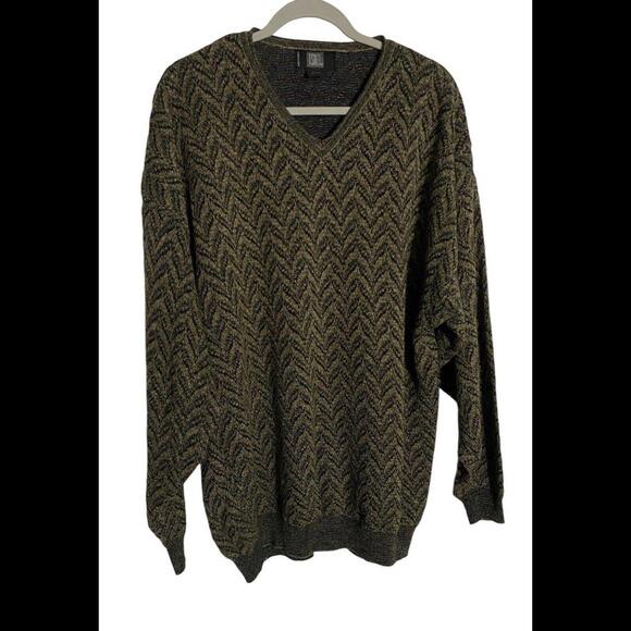 Vintage TSR Sweater Men's 2XL Printed V-Neck Long Sleeve Pullover - Picture 4 of 9